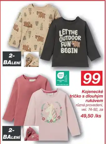 Kojenecké tričko s dlouhým rukávem