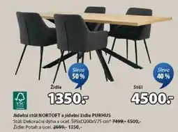 JYSK Jídelní stůl NORTOFT a jídelní židle PURHUS nabídka