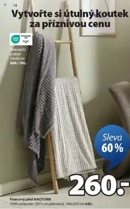 JYSK Fleecový pléd HAGTORN nabídka