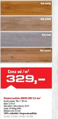 Uni Hobby Vinylová podlaha GREEN LINE 4,5 mm² nabídka