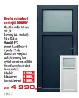Uni Hobby Dveře vchodové vedlejší DRAVA¹ nabídka