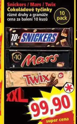 Norma Snickers, Mars, Twix nabídka