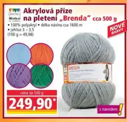 Norma Akrylová příze na pletení „Brenda“ cca 500 g nabídka
