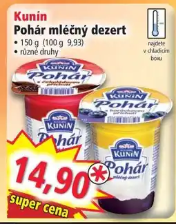 Norma Kunín Pohár mléčný dezert nabídka