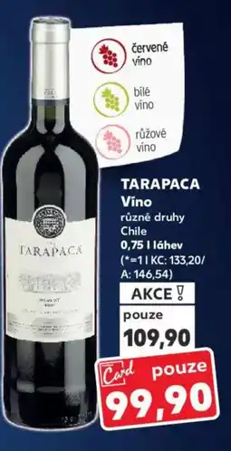 Kaufland TARAPACA Víno nabídka