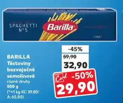 Kaufland BARILLA Těstoviny bezvaječné semolinové nabídka
