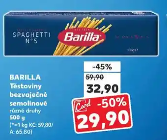 Kaufland BARILLA Těstoviny bezvaječné semolinové nabídka