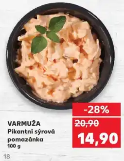 Kaufland VARMUŽA Pikantní sýrová pomazánka nabídka