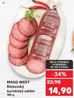 Kaufland MASO WEST Klatovský turistický salám nabídka