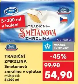 Kaufland TRADIČNÍ Zmrzlina Smetanová zmrzlina v oplatce nabídka