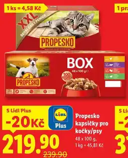 Lidl Propesko kapsičky pro kočky/psy, 48x 100 g nabídka