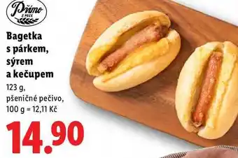 Lidl Bagetka s párkem, sýrem a kečupem, 123 g nabídka
