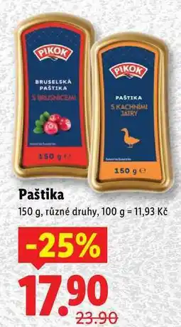 Lidl Paštika, 150 g nabídka