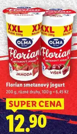 Lidl Florian smetanový jogurt, 200 g nabídka