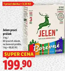 Lidl Jelen prací prášek, 3 kg/ 60 pracích dávek nabídka