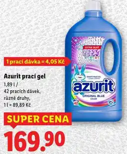 Lidl Azurit prací gel, 1,89 l/ 42 pracích dávek nabídka