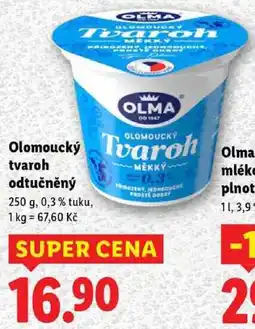 Lidl Olomoucký tvaroh odtučněný, 250 g nabídka