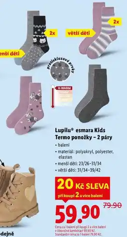 Lidl Lupilu esmara Kids Termo ponožky - 2 páry nabídka