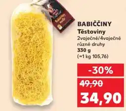 Kaufland BABIČČINY Těstoviny nabídka