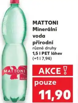 Kaufland MATTONI Minerální voda přírodní nabídka