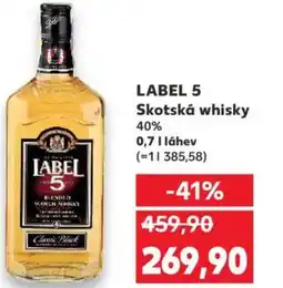 Kaufland LABEL 5 Skotská whisky 40% nabídka