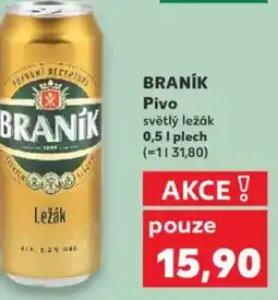 Kaufland BRANÍK Pivo světlý ležák nabídka