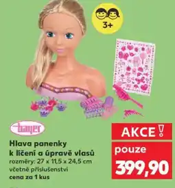 Kaufland Hlava panenky k líčení a úpravě vlasů nabídka