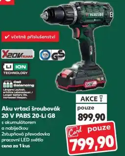 Kaufland PARKSIDE Aku vrtací šroubovák 20 V PABS 20-Li G8 nabídka