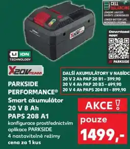 Kaufland PARKSIDE PERFORMANCE Smart akumulátor 20 V 8 Ah PAPS 208 A1 nabídka