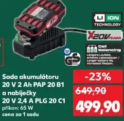 Kaufland Sada akumulátoru 20 V 2 Ah PAP 20 B1 a nabíječky 20 V 2,4 A PLG 20 C1 nabídka