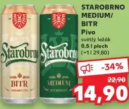 Kaufland STAROBRNO MEDIUM/ BITR Pivo nabídka