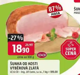 Trefa ŠUNKA OD KOSTI VÝBĚROVÁ ZLATÁ 100g nabídka