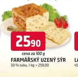 Trefa FARMÁŘSKÝ UZENÝ SÝR 30% tuku, 100 g nabídka