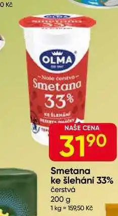 Hruška OLMA Smetana ke šlehání 33% čerstvá 200 g nabídka
