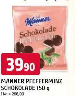 Trefa MANNER PFEFFERMINZ SCHOKOLADE 150 g nabídka