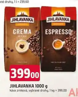 Trefa JIHLAVANKA 1000 g káva zrnková, vybrané druhy nabídka