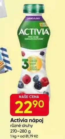 Hruška Activia nápoj různé druhy 270-280 g nabídka