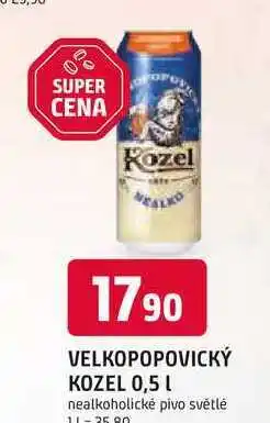 Trefa VELKOPOPOVICKÝ KOZEL 0,5 L nealkoholické pivo světlé nabídka