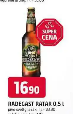 Trefa RADEGAST RATAR 0,5 L pivo světlý ležák nabídka