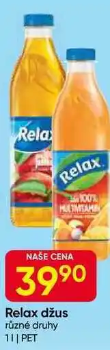 Hruška Relax džus různé druhy 1L PET nabídka