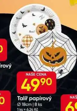 Hruška Talíř papírový 18cm, 8 ks nabídka