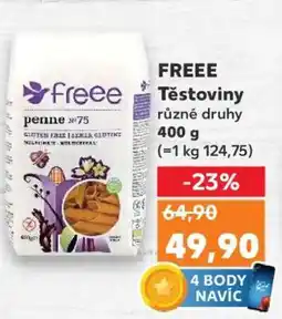 Kaufland FREEE Těstoviny různé druhy nabídka