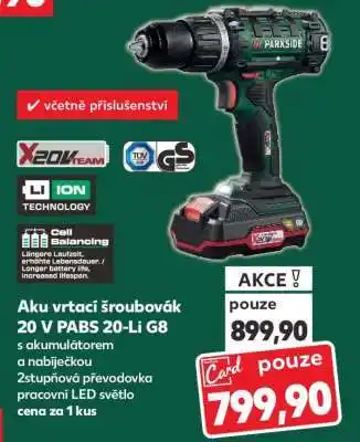Kaufland Aku vrtací šroubovák 20 V PABS 20-Li G8 nabídka