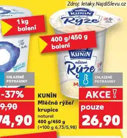Kaufland Kunín mléčná krupice nabídka