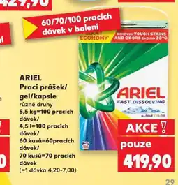 Kaufland Ariel prací prostředek nabídka