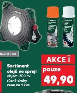 Kaufland Sortiment olejů ve spreji nabídka