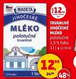 Penny Market MADETA Trvanlivé jihočeské mléko nabídka