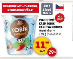 Penny Market Tvarohový krém tobík karlova koruna nabídka