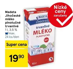Tesco MADETA Jihočeské mléko plnotučné trvanlivé nabídka