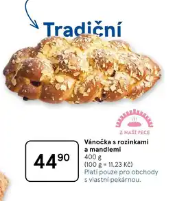 Tesco Vánočka s rozinkami a mandlemi nabídka